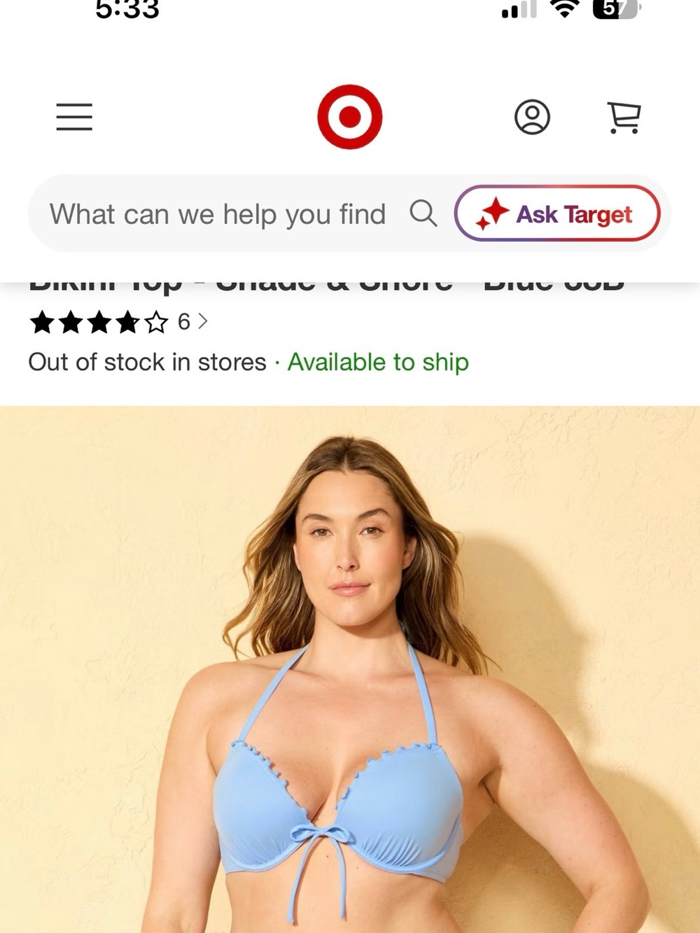 Target set Blue Halter Bikini Top with Front Tie and matching bottom